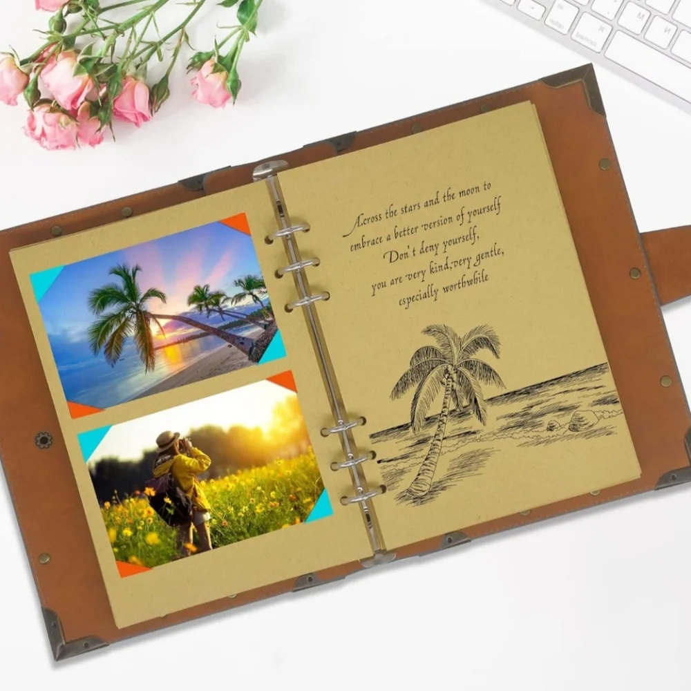 SEEHAN A5 Journal Vintage Binder Journal Notebook 200 Blank Pages PU Leather - Picture 2 of 7